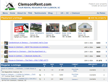 Tablet Screenshot of clemsonrent.com