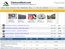 Tablet Screenshot of new.clemsonrent.com